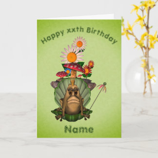 Tarjeta Rana Princesa Mushrooms Cumpleaños Personalizado