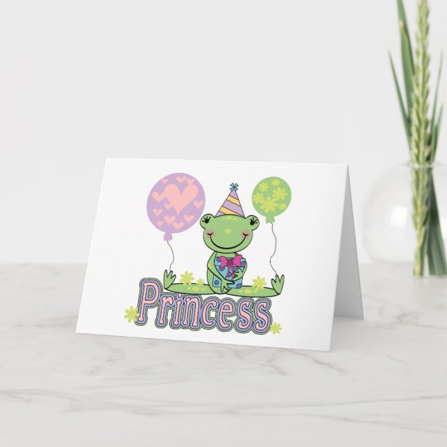 Tarjeta Rana Princesa Rana Camisetas de cumpleaños y regal (Anverso)