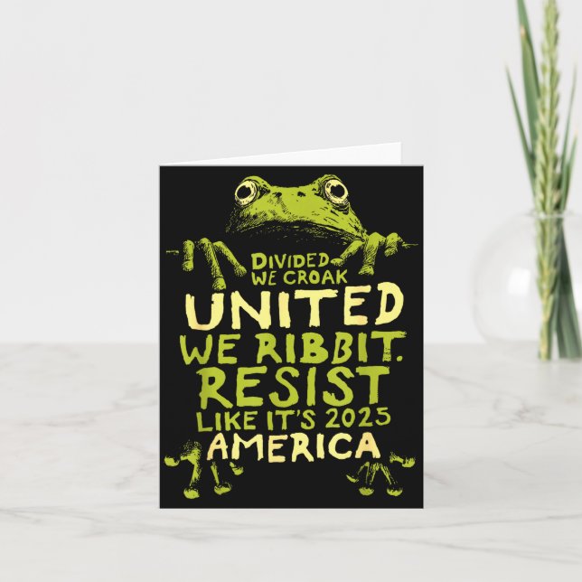 Tarjeta Rana Resiste Divertido Lindo  (Anverso)