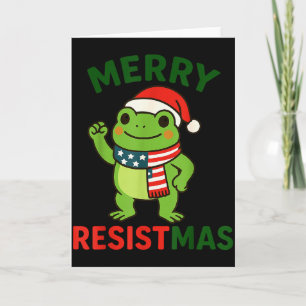 Tarjeta Rana Retro Alegre Resistmas Divertida Navidad Polí
