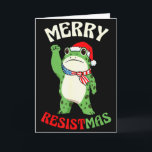 Tarjeta Rana Retro Feliz Resistmas Divertida Navidad Polít<br><div class="desc">Rana Retro Feliz Resistmas Divertida Navidad Política _2</div>