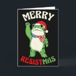 Tarjeta Rana Retro Feliz Resistmas Divertida Navidad Polít<br><div class="desc">Rana Retro Feliz Resistmas Divertida Navidad Política _2</div>