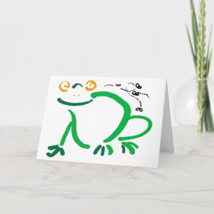 Tarjeta Rana salada feliz