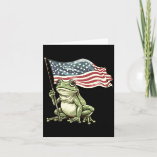 Tarjeta Rana Sapo 4 De Julio De La Bandera Americana De Ee