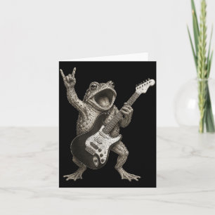 Tarjeta Rana tocando guitarra Rock And Roll divertida