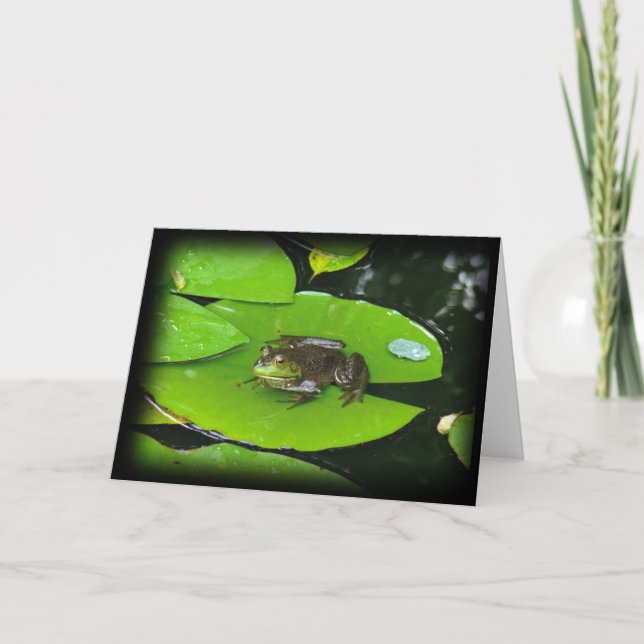Tarjeta Rana toro en Lilypads (Anverso)