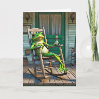 Rana verde con cerveza de cumpleaños