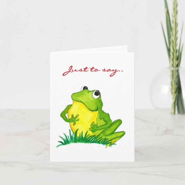 Tarjeta Rana verde 'Sólo por decir' Notecard (Anverso)