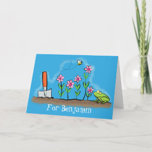 Tarjeta Rana y abeja en el ilustracion personalizado de ja