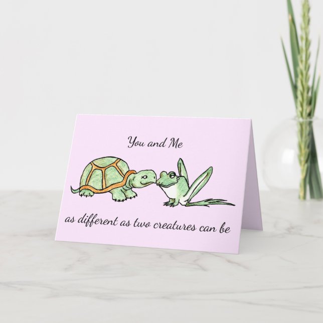 Tarjeta Rana y tortuga de San Valentín (Anverso)