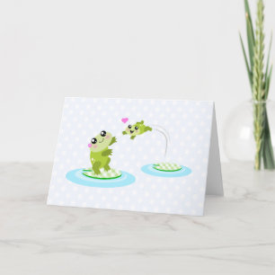 Tarjeta Ranas cortas - madre kawaii y personalizado de ran