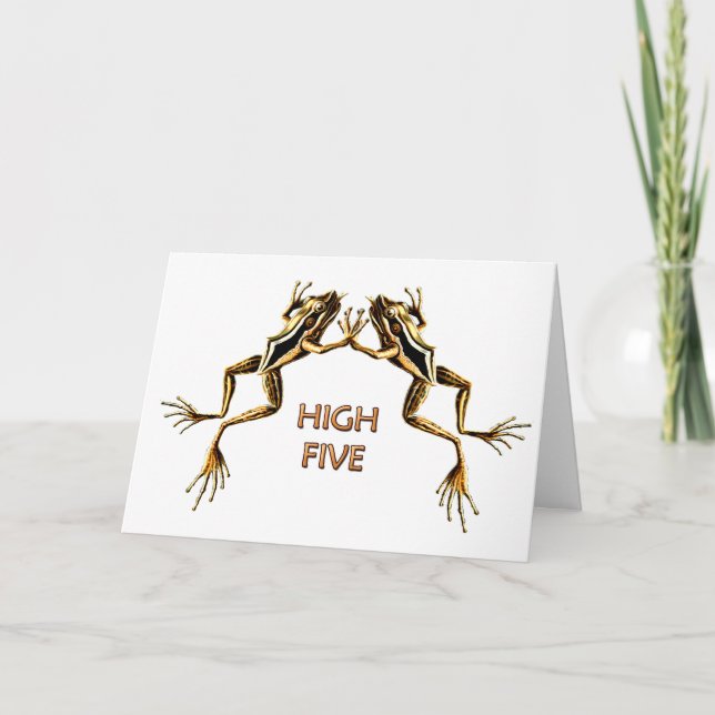 Tarjeta Ranas High Five Greding Card 1 (Anverso)