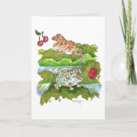 Ranas Hornadas Ornadas Persiguiendo Fruta