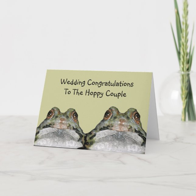 Tarjeta Ranas, Pareja de amapola: Boda: Arte (Anverso)