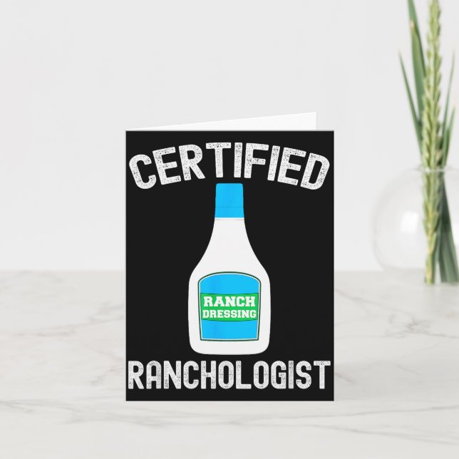 Tarjeta Ranch Dressing Gift Funny Ranch Dressing Sauce Hum (Anverso)