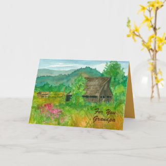 Tarjeta Rancho de Campos de Granja del Abuelo de Cumpleaño