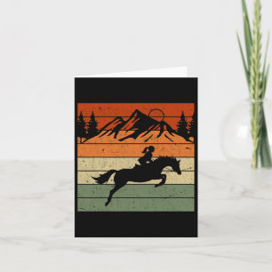 Tarjeta Rancho de ciclismo retro de niña de caballo de Tex