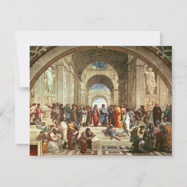 Tarjeta Raphael - Escuela de Atenas, pintura de arte fino (Anverso)