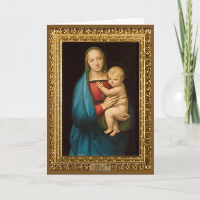 TARJETA RAPHAEL MADONNA Y DE FESTIVIDAD INFANTIL (Anverso)