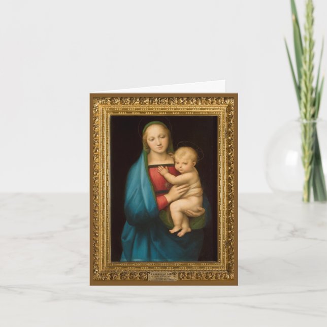 TARJETA RAPHAEL MADONNA Y DE FESTIVIDAD INFANTIL (Anverso)