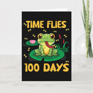 Tarjeta Rápido pasa el tiempo 100 días de escuela rana mae