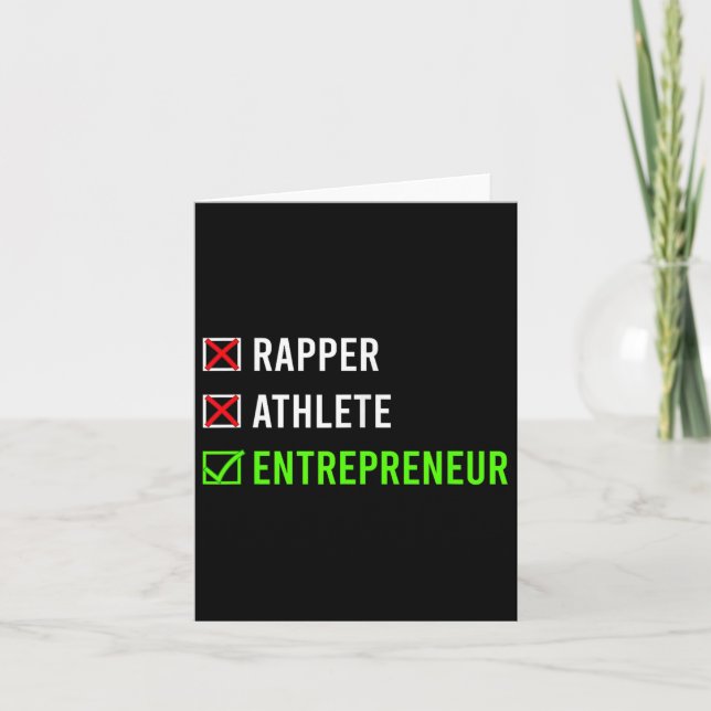Tarjeta Rapper Athlete Entrepreneur Millionaire Motivation (Anverso)