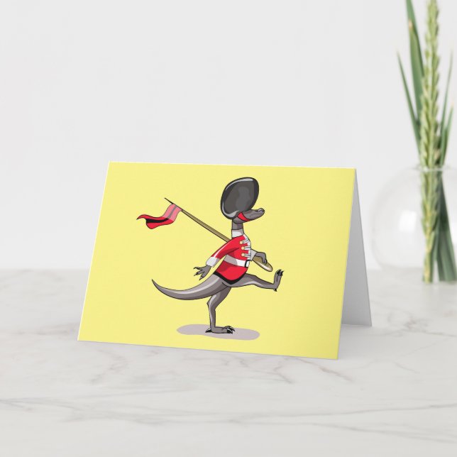 Tarjeta Raptor Vestido Como Guardia Británica. (Anverso)