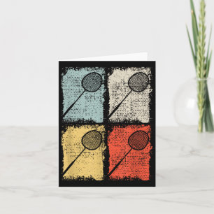 Tarjeta Raqueta de bádminton Jugador de bádminton retro, b