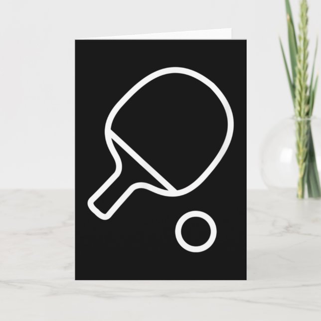 Tarjeta Raqueta De Tenis De Mesa Y Pong Retro De Balas (Anverso)