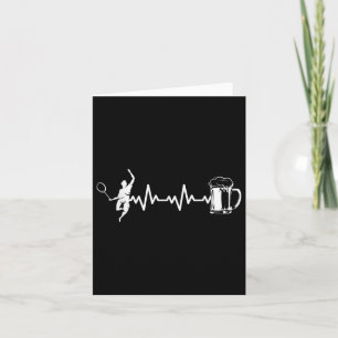 Tarjeta Raqueta del jugador Badminton - Heartbeat Ekg Badm