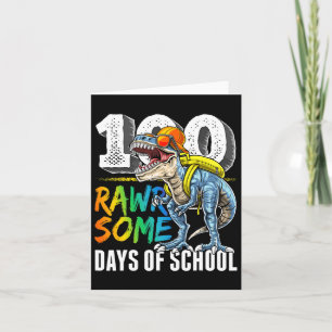 Tarjeta Raros Días De Dinosaurio Escolar 100º Día De Scho