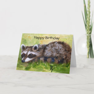 Tarjeta Rascal Aceo Raccoon Birthday Card