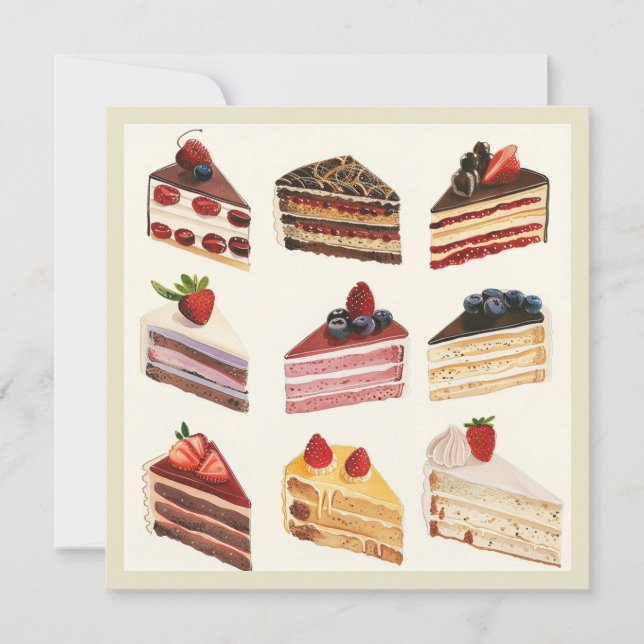 Tarjeta Rasgos de pasteles pintados (Anverso)