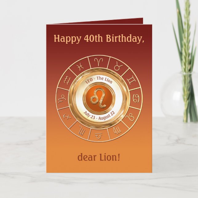 Tarjeta Rasgos de personalidad de Rótulo Zodiaco LEO (Anverso)