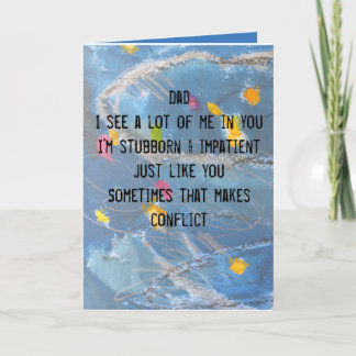 Tarjeta Rasgos tarjeta-Compartidos del día de padre
