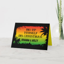 Tarjeta Rasta jamaiquina Patois feliz Navidad