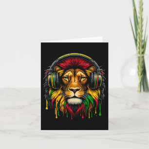 Tarjeta Rasta Raggae Jamaica Auriculares Musicales León De