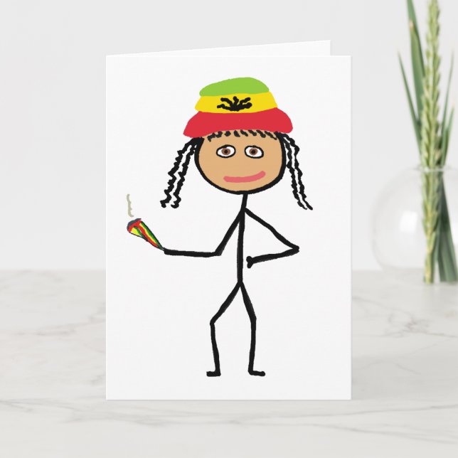Tarjeta Rasta Stickwoman (Anverso)