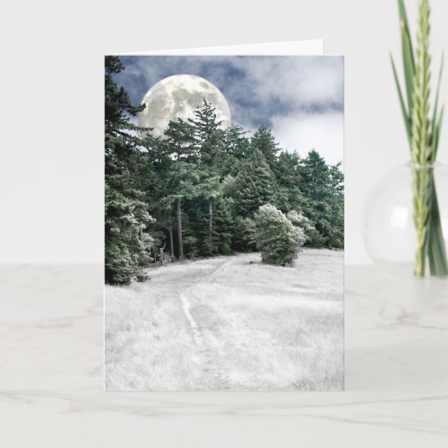 Tarjeta Rastro de la Luna Llena del solsticio a las (Anverso)