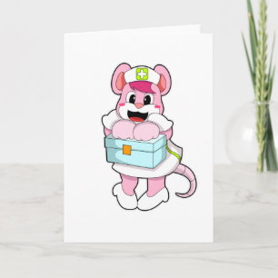 Tarjeta Rat como enfermera con caja
