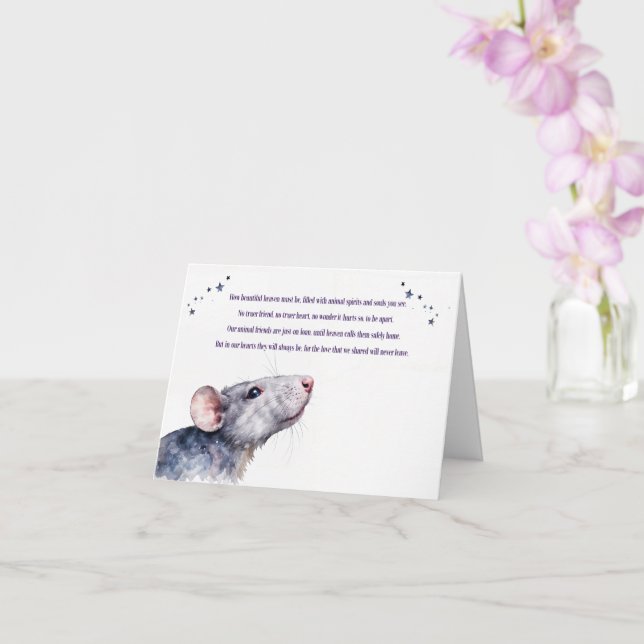 Tarjeta Rat Sympathy Condolences Heaven Loss of Pet Rat  (Orquídea)