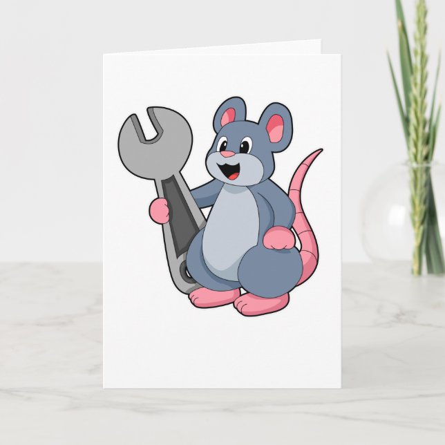 Tarjeta Rata como mecánico con llave inglesa (Anverso)