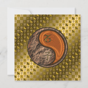 Tarjeta Rata de Capricornio y Madera