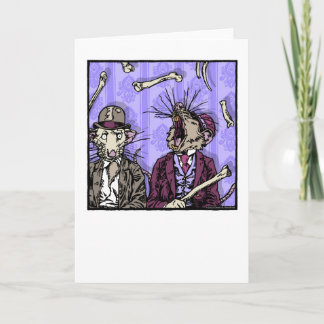 Tarjeta Ratas y Huesos - Pesadilla Gótica Pop en Blanco po