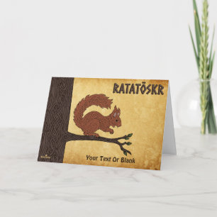 Tarjeta Ratatöskr, ardilla nórdica/vikinga