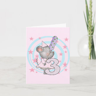 Tarjeta Ratón 3er cumpleaños camisetas y regalos