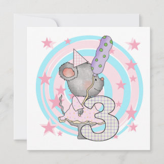 Tarjeta Ratón 3er cumpleaños camisetas y regalos