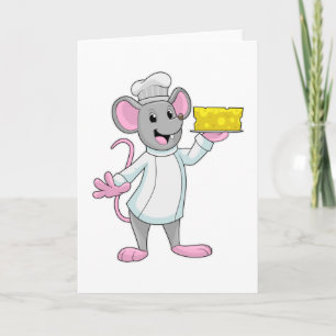 Tarjeta Ratón como cocinero con queso
