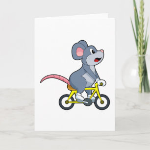 Tarjeta Ratón con bicicleta