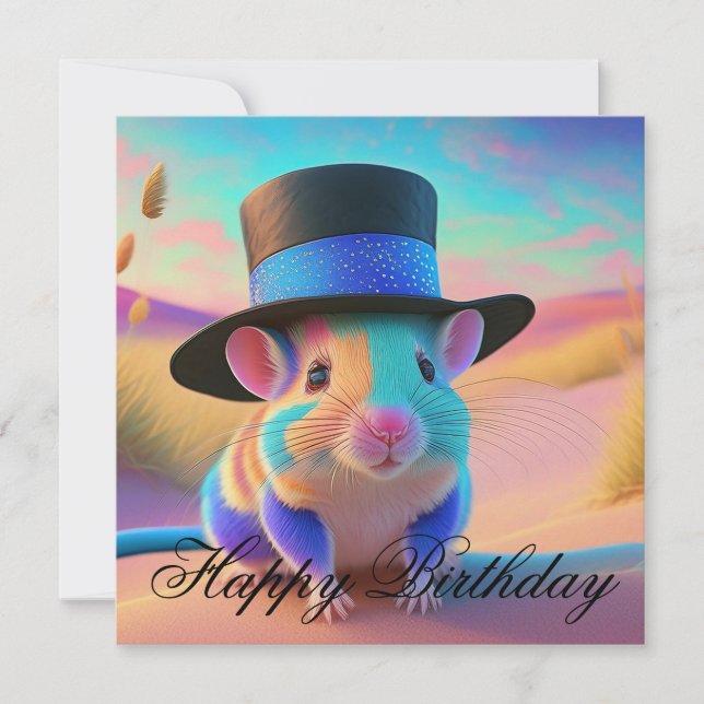 Tarjeta Ratón Country Squire Feliz cumpleaños (Anverso)